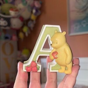 Classic Pooh Green Alphabet Figurine “A”